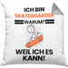 Skateboarder Geschenk Kissen mit Füllung 40x40 Lustiger Spruch Ich Bin Skateboarder Warum Weil Ich Es Kann Geschenkidee Bester Skateboarder Geburtstag (Grau) Grau Trendation