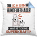 Hundeliebhaber Kissen mit Füllung 40x40 Geschenk für Hundeliebhaber Geburtstag Lustiger Spruch Was Ist Deine Superkraft (Grau) Blau Trendation