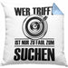 Bogenschießen Kissen mit Füllung 40x40 mit Bogenschütze Spruch - Geschenk für Pfeil und Bogen Fans (Grau) Blau Trendation