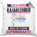 Kajaklehrer Kissen mit Füllung 40x40 Geschenk für Kajaklehrer Geburtstag Lustiger Spruch Was Ist Deine Superkraft (Grau) Grau Trendation