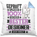 Designer Geschenk Lustiger Spruch für Designer Geschenkidee Bester Designer Der WeltKissen mit Füllung 40x40 (Grau) Blau Trendation