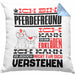 Pferdefreund Geschenk Kaffee-Kissen mit Füllung 40x40 Geschenkidee für Pferdefreund Ich Bin Pferdefreund Ich Kann Es Dir Erklären Jedoch Nicht Für Dich Verstehen Spruch Lustig (Grau) Blau Trendation
