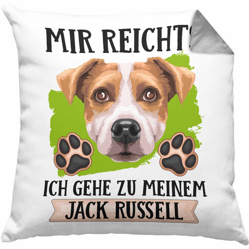 Jack Russel Besitzer Kissen mit Füllung 40x40 Geschenk Lustiger Spruch Geschenkidee Mir Reichts Ich Geh Zu Meinem Jack Russel (Grau) Grau Trendation
