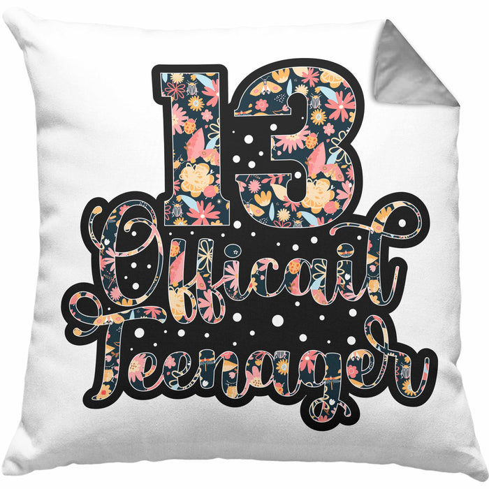 Kissen mit Füllung 40x40 zum 13. Geburtstag Offizieller Teenager Geschenkidee (Grau) Grau Trendation