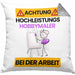 Hobbymaler Kissen mit Füllung 40x40 Geschenk Lustiger Spruch Geschenkidee für Hobbymaler Achtung Hochleistungs Hobbymaler Bei Der Arbeit (Grau) Grau Trendation