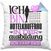 Hotelkauffrau Ausbildung Start Geschenk Kissen mit Füllung 40x40 Ich Bin Hotelkauffrau In Der Ausbildung Ich Darf Das Geschenkidee (Grau) Blau Trendation