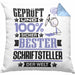 Schriftsteller Geschenk Lustiger Spruch für Schriftsteller Geschenkidee Bester Schriftsteller Der WeltKissen mit Füllung 40x40 (Grau) Blau Trendation