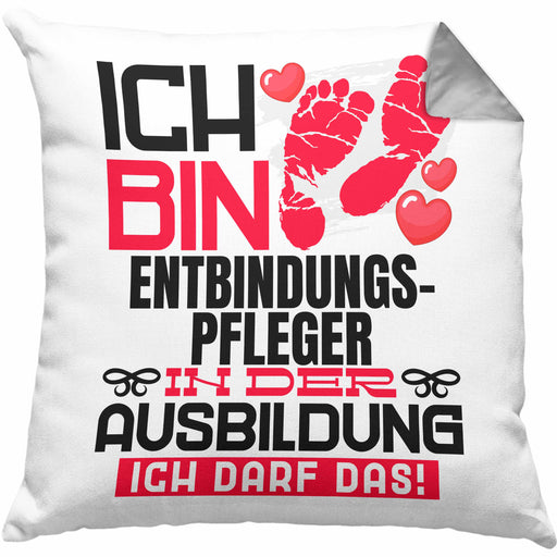 Entbindungspfleger Ausbildung Kissen mit Füllung 40x40 Geschenk Ich Bin Entbindungspfleger In Der Ausbildung Ich Darf Das Geschenkidee Spruch (Grau) Grau Trendation