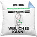 Meerschweinchenfreund Geschenk Kissen mit Füllung 40x40 Lustiger Spruch Ich Bin Meerschweinchenfreund Warum Weil Ich Es Kann Geschenkidee Bester Meerschweinchenfreund Geburtstag (Grau) Blau Trendation