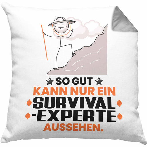Survival-Experte Geschenk Kissen mit Füllung 40x40 So Gut Kann Nur Ein Survival-Experte Aussehen Geschenkidee (Grau) Grau Trendation