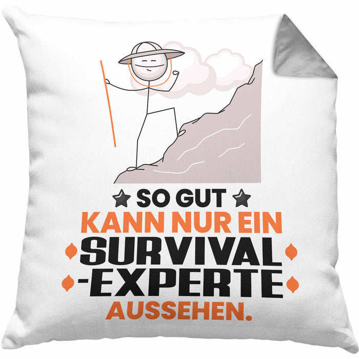 Survival-Experte Geschenk Kissen mit Füllung 40x40 So Gut Kann Nur Ein Survival-Experte Aussehen Geschenkidee (Grau) Grau Trendation