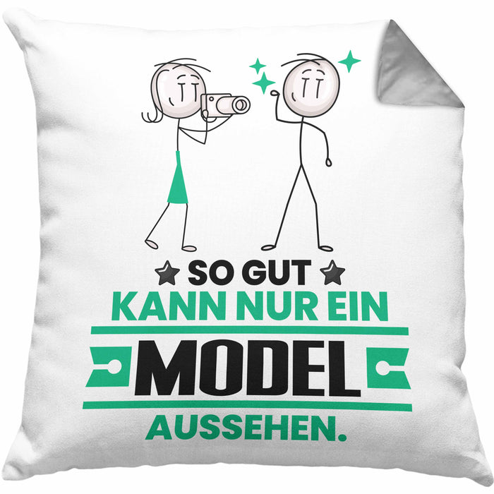 Model Geschenk Kissen mit Füllung 40x40 So Gut Kann Nur Ein Model Aussehen Geschenkidee (Grau) Grau Trendation