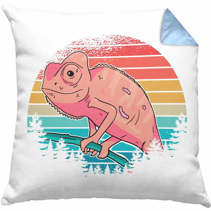 Chamäleon-Besitzer Kissen mit Füllung 40x40 Geschenk Grafik Chamäleon (Grau) Blau Trendation