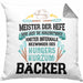 Bäcker Kissen mit Füllung 40x40 mit Spruch Geschenkidee Bäckerin Geschenk Männer Frauen (Grau) Grau Trendation
