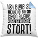 Lustige Kissen mit Füllung 40x40 Mit SpruchIch Bleib So Wie Ich Bin Schon Alleine Weil Es Andere Stört Sprüche Geschenkidee Kollege (Grau) Blau Trendation