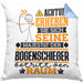Bogenschießer Geschenk Kissen mit Füllung 40x40 Lustiger Spruch Erheben Sie Sich Der Bogenschießer Betritt den Raum (Grau) Blau Trendation