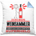 Weinsammler Geschenk Kissen mit Füllung 40x40 Ich Bin Weinsammler Aber Sag Doch Einfach Superheld Lustige Geschenkdiee für Weinsammler (Grau) Blau Trendation