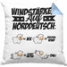 Norddeutsche Kissen mit Füllung 40x40 Geschenk Windstärken Schaf Geschenkidee (Grau) Blau Trendation
