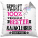 Kajaklehrer Geschenk Lustiger Spruch für Kajaklehrer Geschenkidee Bester Kajaklehrer Der WeltKissen mit Füllung 40x40 (Grau) Grau Trendation