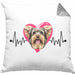Yorkie Besitzer Kissen mit Füllung 40x40 Geschenk Lustiger Spruch Geschenkidee Herzschlag Yorkie (Grau) Grau Trendation