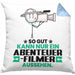 Abenteuerfilmer Geschenk Kissen mit Füllung 40x40 So Gut Kann Nur Ein Abenteuerfilmer Aussehen Geschenkidee (Grau) Blau Trendation