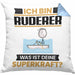 Ruderer Kissen mit Füllung 40x40 Geschenk für Ruderer Geburtstag Lustiger Spruch Was Ist Deine Superkraft (Grau) Blau Trendation