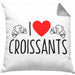 Kissen mit Füllung 40x40 "I Love Croissants" Lustiges Geschenk für Croissant-Liebhaber Frankreich (Grau) Grau Trendation