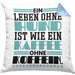 Hundebesitzer Kissen mit Füllung 40x40 Geschenk Leben Ohne Hund Wie Kaffee Ohne Koffein Geschenkidee Hunde Mama Frauchen Herrchen (Grau) Blau Trendation
