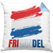 Holland Fan Kissen mit Füllung 40x40 Geschenk Holländer Frikande (Grau) Blau Trendation