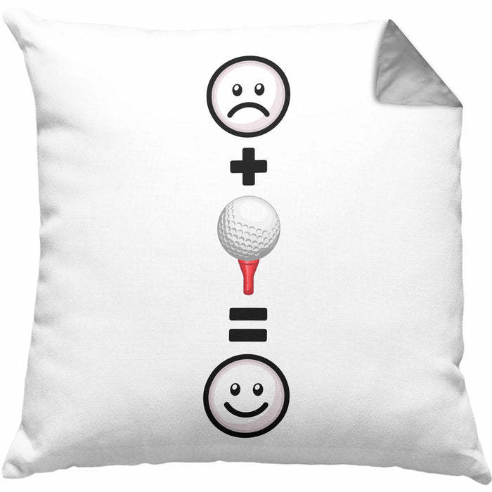 Golf Kissen mit Füllung 40x40 Geschenk für Golf-Spieler Lustige Geschenkidee :( + Golfball = :) (Grau) Grau Trendation