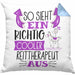 So Sieht Ein Richtig Cooler Reittherapeut Aus Kissen mit Füllung 40x40 Geschenk für Reittherapie Geschenkidee Spruch (Grau) Blau Trendation