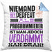 Programmierer Geschenk Kissen mit Füllung 40x40 Lustige Geschenkidee für Programmierer Geburtstag Niemand Ist Perfekt Aber Als Programmierer Ist Man Nah Dran (Grau) Blau Trendation