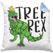 Tree Rex Kissen mit Füllung 40x40 Geschenk T-Rex Geschenkidee Jungs Weihnachten Dinosaurier Xmas (Grau) Blau Trendation