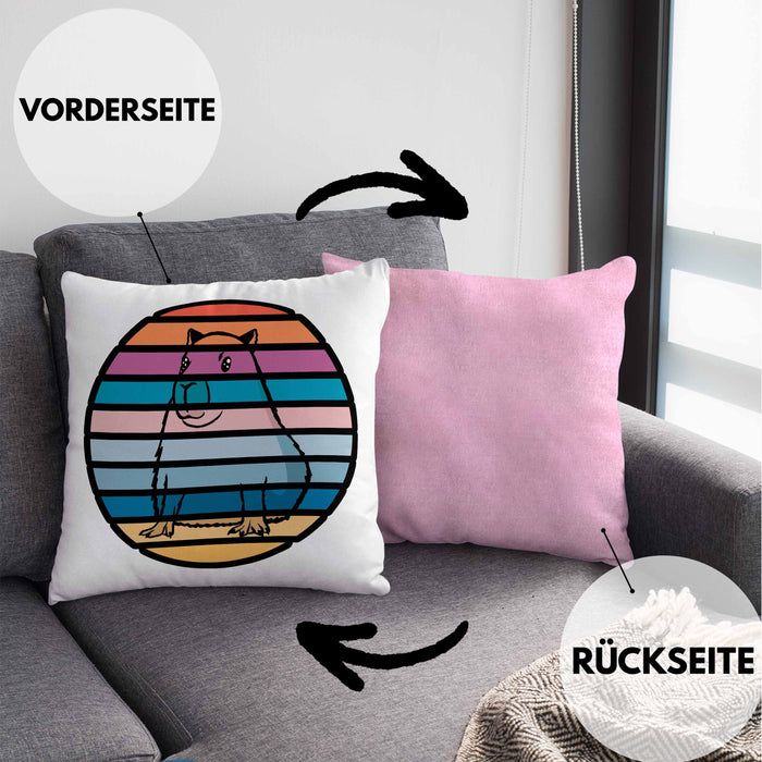 Kissen mit Füllung 40x40 mit Capybara-Motiv Geschenk für Capybara Liebhaber Geschenkidee (Grau) Rosa Trendation