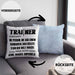 Trainer Kissen mit Füllung 40x40 Geschenk Bester Coach Geschenkidee Spruch (Grau) Blau Trendation