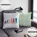 Posaunist Kissen mit Füllung 40x40 Geschenk Evolution Posaune Kaffee Geschenkidee Lustig (Grau) Grün Trendation