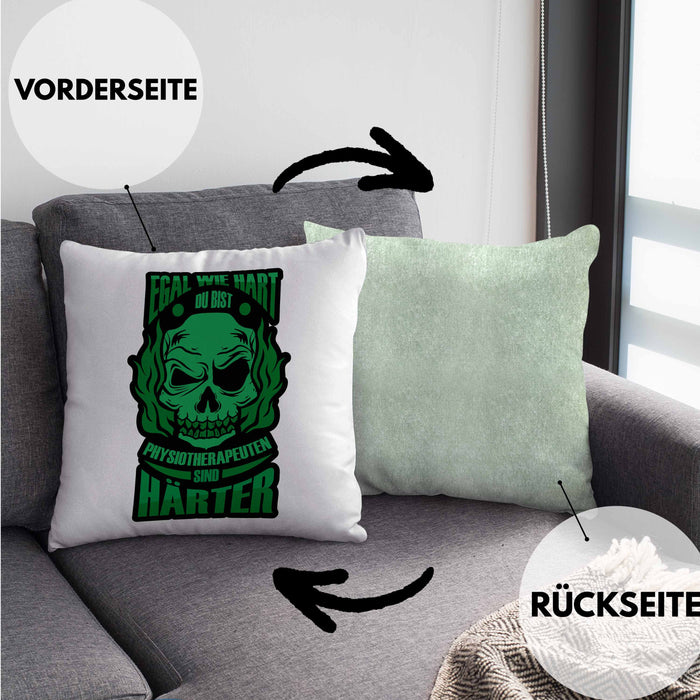 Kissen mit Füllung 40x40 für Physiotherapeuten Geschenk für Physiotherapie (Grau) Grün Trendation