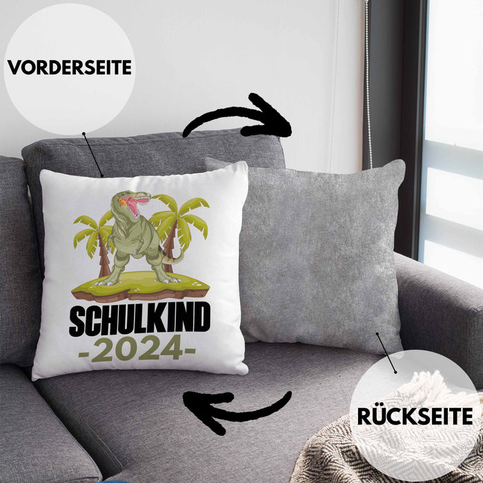 Einschulung Junge Geschenk für Schultüte Füllung Kissen mit Füllung 40x40 Schulstart 1 Schultag Schuleinführung Schulanfang Geschenkidee Schulkind Jungs 2024 (Grau) Grau Trendation