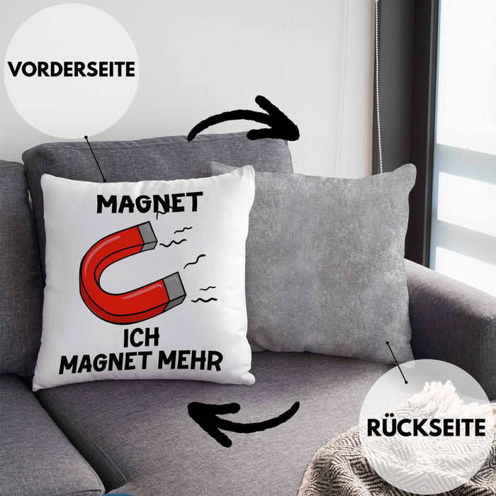 Dank Meme Kissen mit Füllung 40x40 Magnet Wortspiel Ich Magnet Mehr Geschenkidee Depressionen (Grau) Grau Trendation