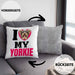 Yorkie Besitzerin Kissen mit Füllung 40x40 Geschenk Lustiger Spruch Geschenkidee I Love My Yorkie (Grau) Grau Trendation