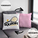 Lustige Squash-Kissen mit Füllung 40x40 Geschenk für Squash-Spieler (Grau) Rosa Trendation