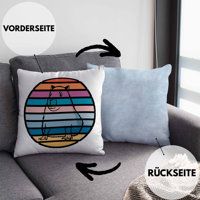 Kissen mit Füllung 40x40 mit Capybara-Motiv Geschenk für Capybara Liebhaber Geschenkidee (Grau) Blau Trendation