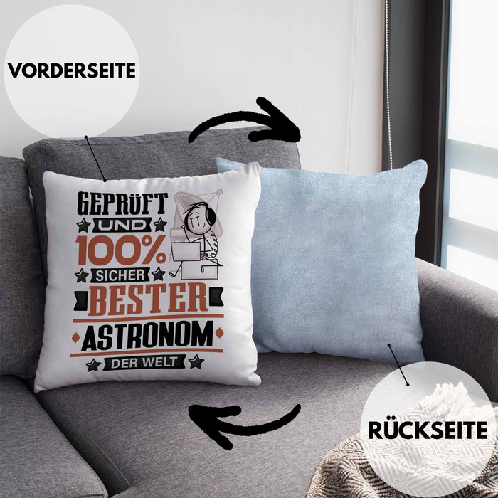 Astronom Geschenk Lustiger Spruch für Astronom Geschenkidee Bester Astronom Der WeltKissen mit Füllung 40x40 (Grau) Blau Trendation