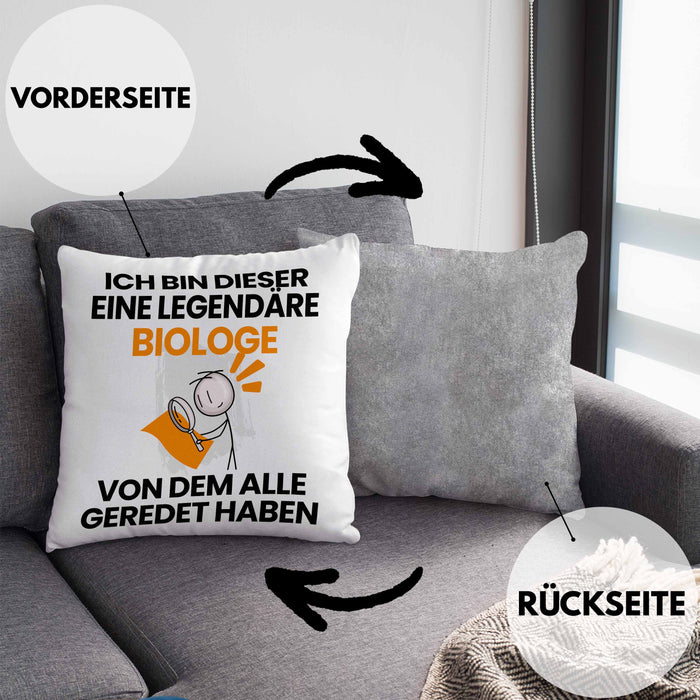 Biologe Geschenk Kissen mit Füllung 40x40 Lustige Geschenkidee Geburtstag für Biologe Ich Bin Dieser Legendäre Biologe Von Dem Alle Geredet Haben (Grau) Grau Trendation