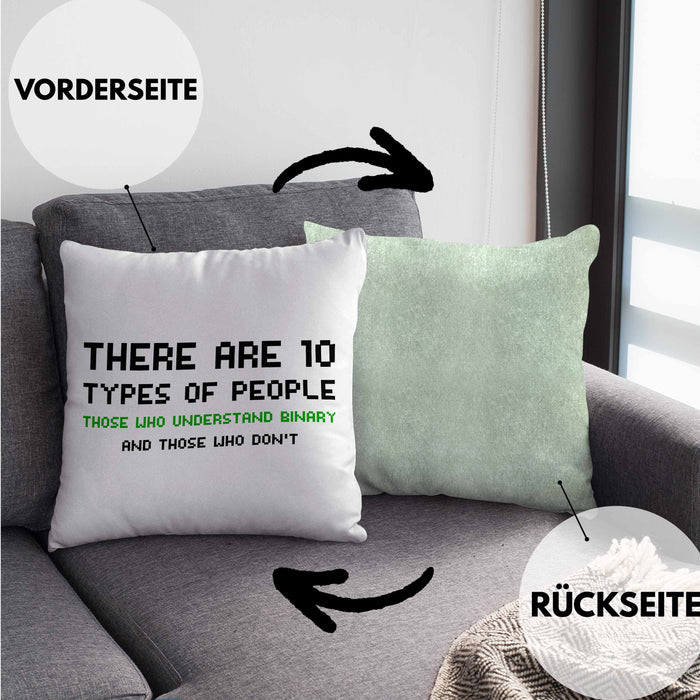 Programmierer Kissen mit Füllung 40x40 Geschenk Programmierer Gadget Lustig Geschenkidee Männer Zubehör Informatiklehrer IT Programmierer (Grau) Grün Trendation