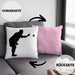 Boule Kissen mit Füllung 40x40 Geschenk Boule-Spieler Geschenkidee Spruch Grafik Werfender Boule Spieler (Grau) Rosa Trendation