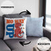 Bouldern Kissen mit Füllung 40x40 für Kletterfans mit Dino-T-Rex Grafik "No Way Up" (Grau) Blau Trendation