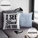 I See Black For You Kissen mit Füllung 40x40 Deutsch-Englisch Denglisch Sprichwort Ich Sehe Schwarz Für Dich (Grau) Blau Trendation