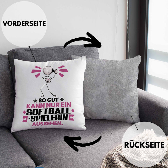 Softballspielerin Geschenk Kissen mit Füllung 40x40 So Gut Kann Nur Ein Softballspielerin Aussehen Geschenkidee (Grau) Grau Trendation