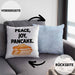 Peace Joy Pancake Kissen mit Füllung 40x40 Geschenk Pfannkuchen Eierkuchen Liebhaber (Grau) Blau Trendation